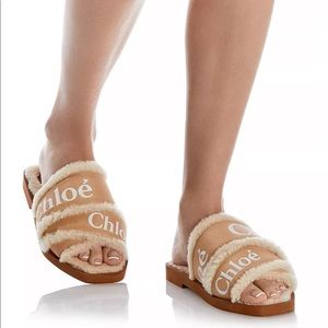 Chloé - NEW Woody Shearling Slide Sandals